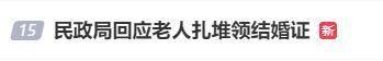 老人扎堆領(lǐng)結(jié)婚證，當(dāng)?shù)孛裾只貞?yīng):宏鑫機(jī)械設(shè)備有限公司
